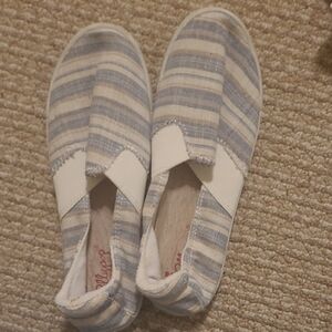 Jellypop Blue and Cream Striped Flats